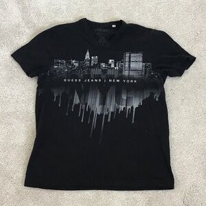 Guess NYC Skyline Black Tee